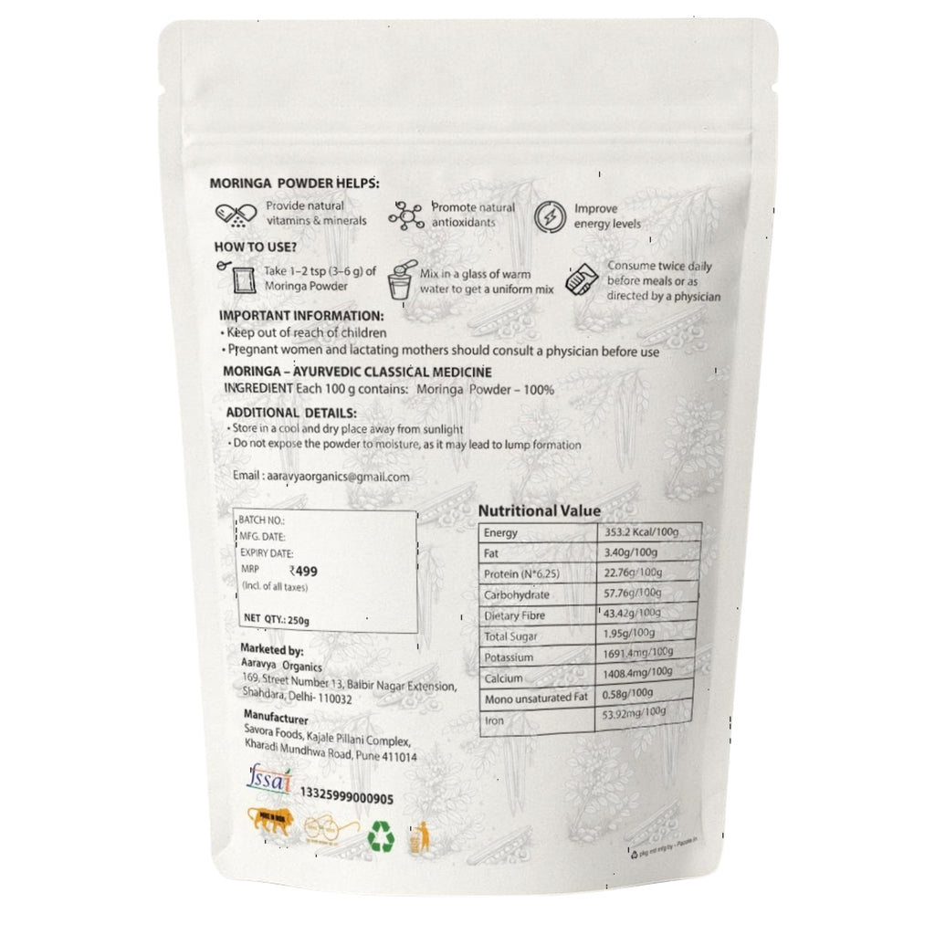 Premium Organic Moringa Powder – 100% Pure Natural Superfood for Energy & Immunity