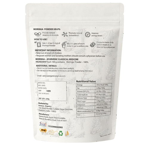 Premium Organic Moringa Powder – 100% Pure Natural Superfood for Energy & Immunity