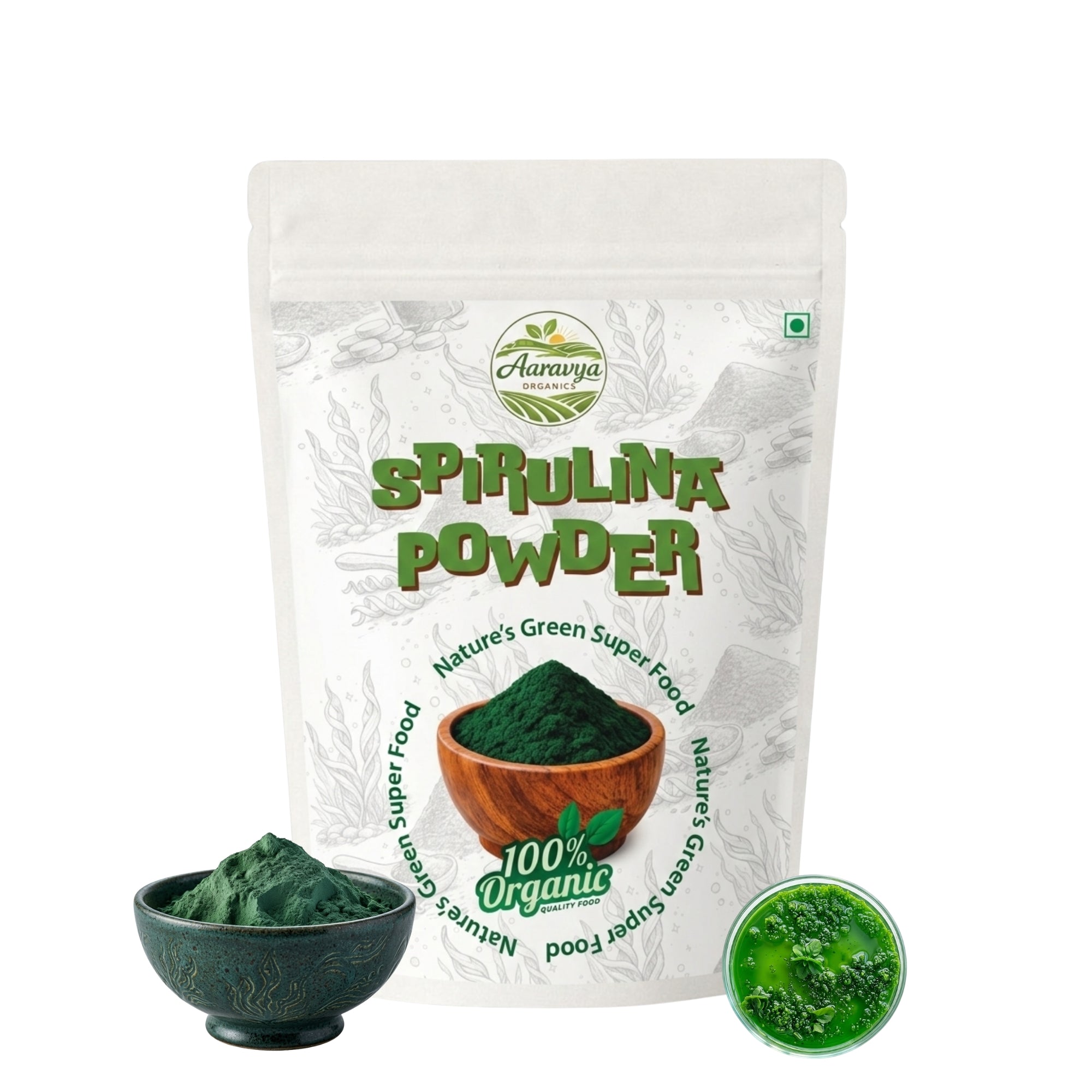 Spirulina Powder 100g | Pure Blue Green Algae Superfood | Rich in Protein, Vitamins & Minerals | Vegan, Gluten-Free, Non-GMO | Finely Milled Spirulina for Immunity, Energy & Detox | Natural Dietary Supplement for Men & Women