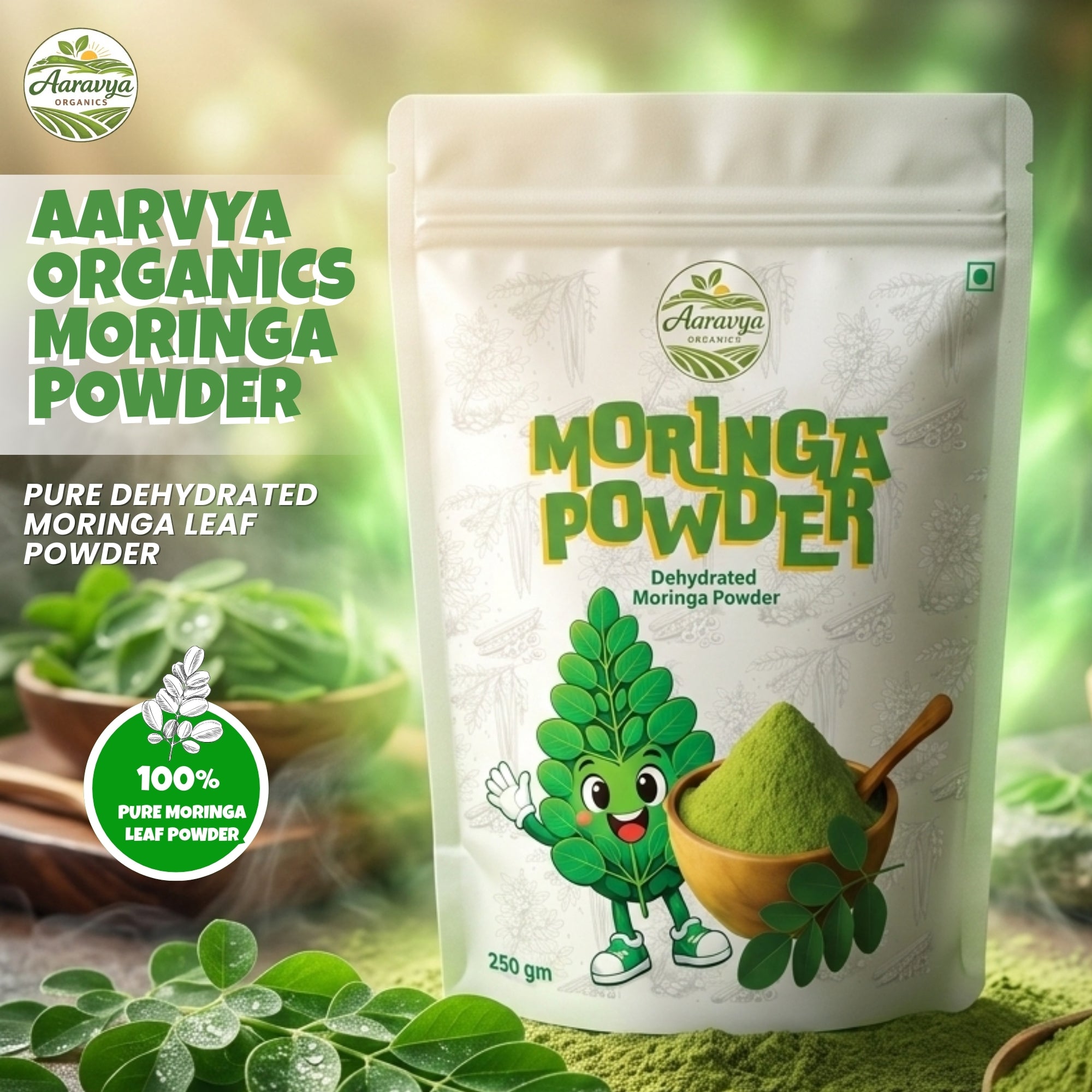 Premium Organic Moringa Powder – 100% Pure Natural Superfood for Energy & Immunity