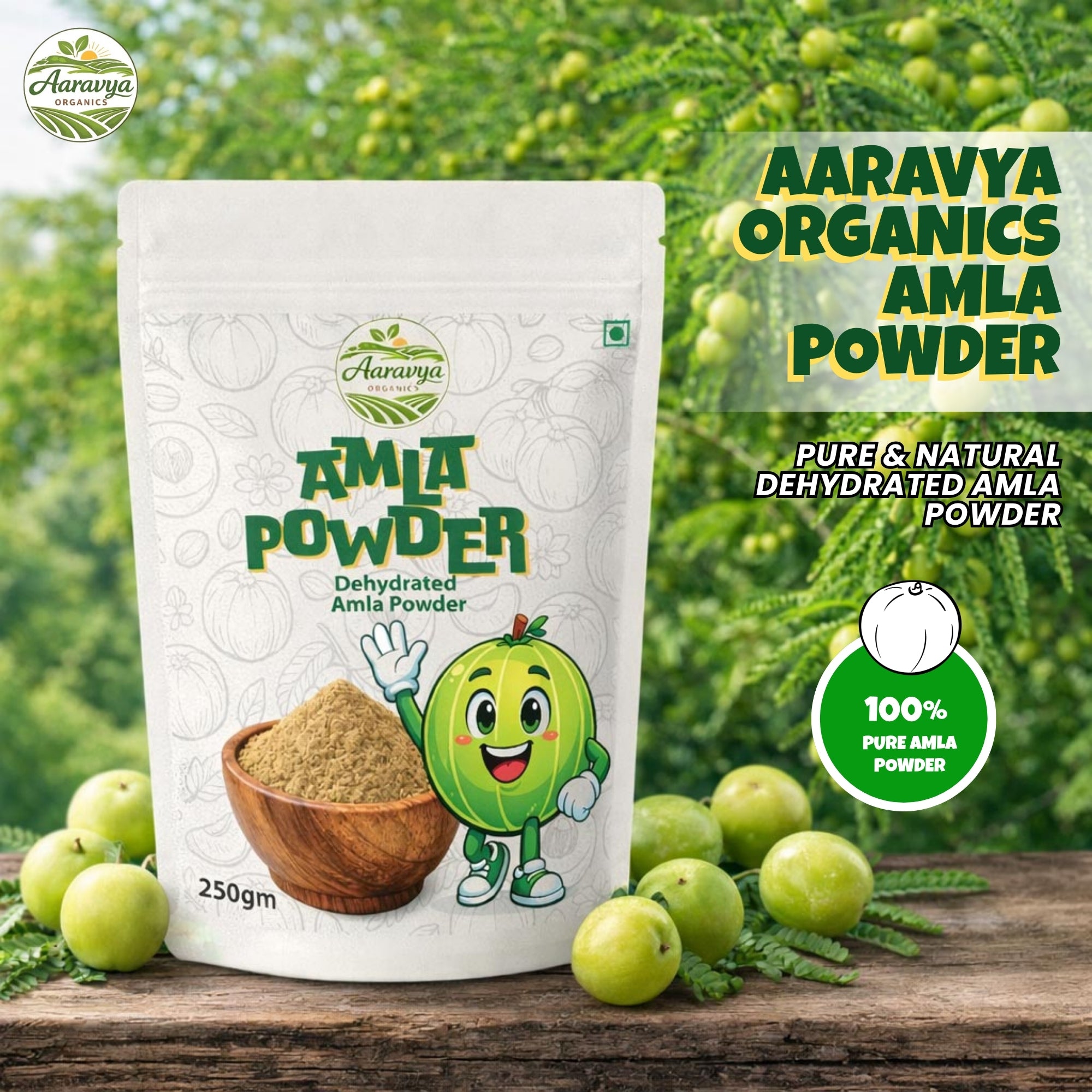 Natural Amla Powder for Hair Growth & Skin Care | Indian Gooseberry (Amla Churna) | Controls Dandruff, Strengthens Hair Roots | For Hair Pack, Drinking & Eating | 250g