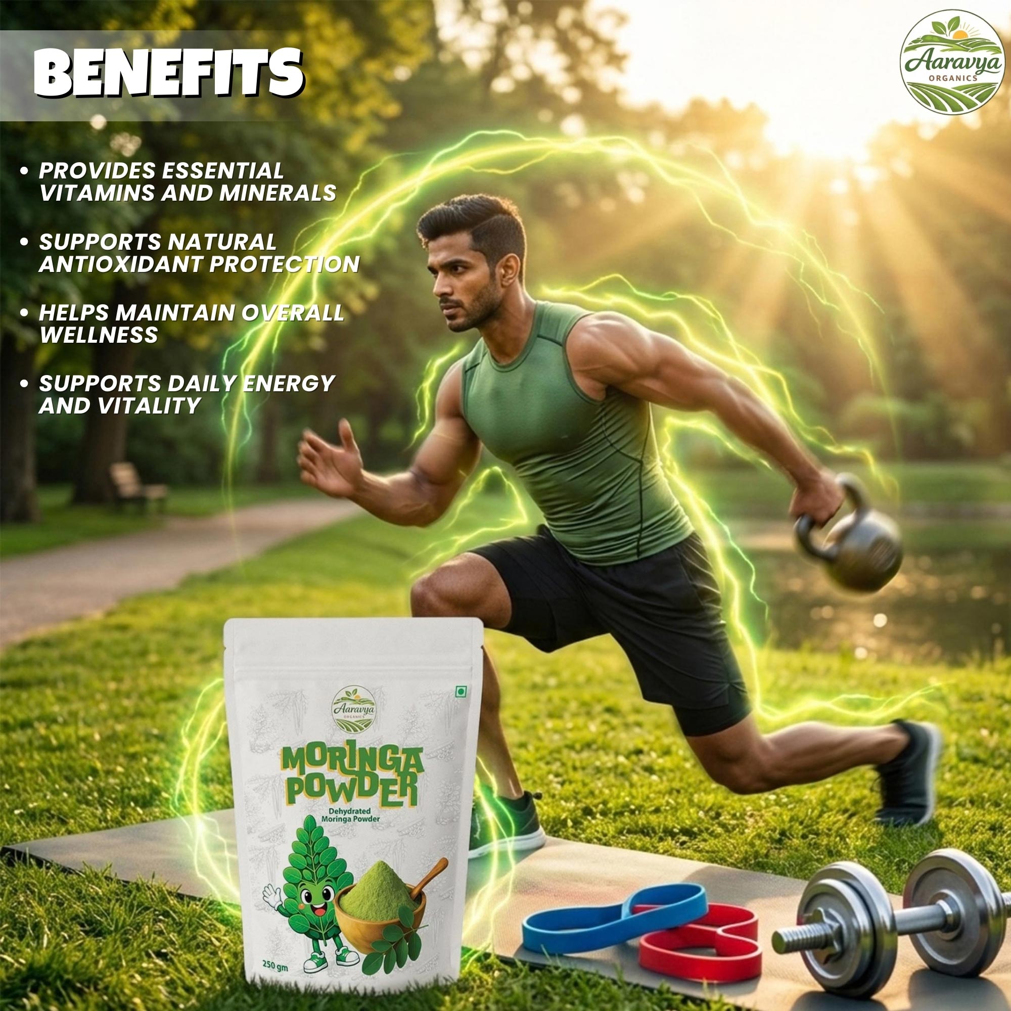 Premium Organic Moringa Powder – 100% Pure Natural Superfood for Energy & Immunity