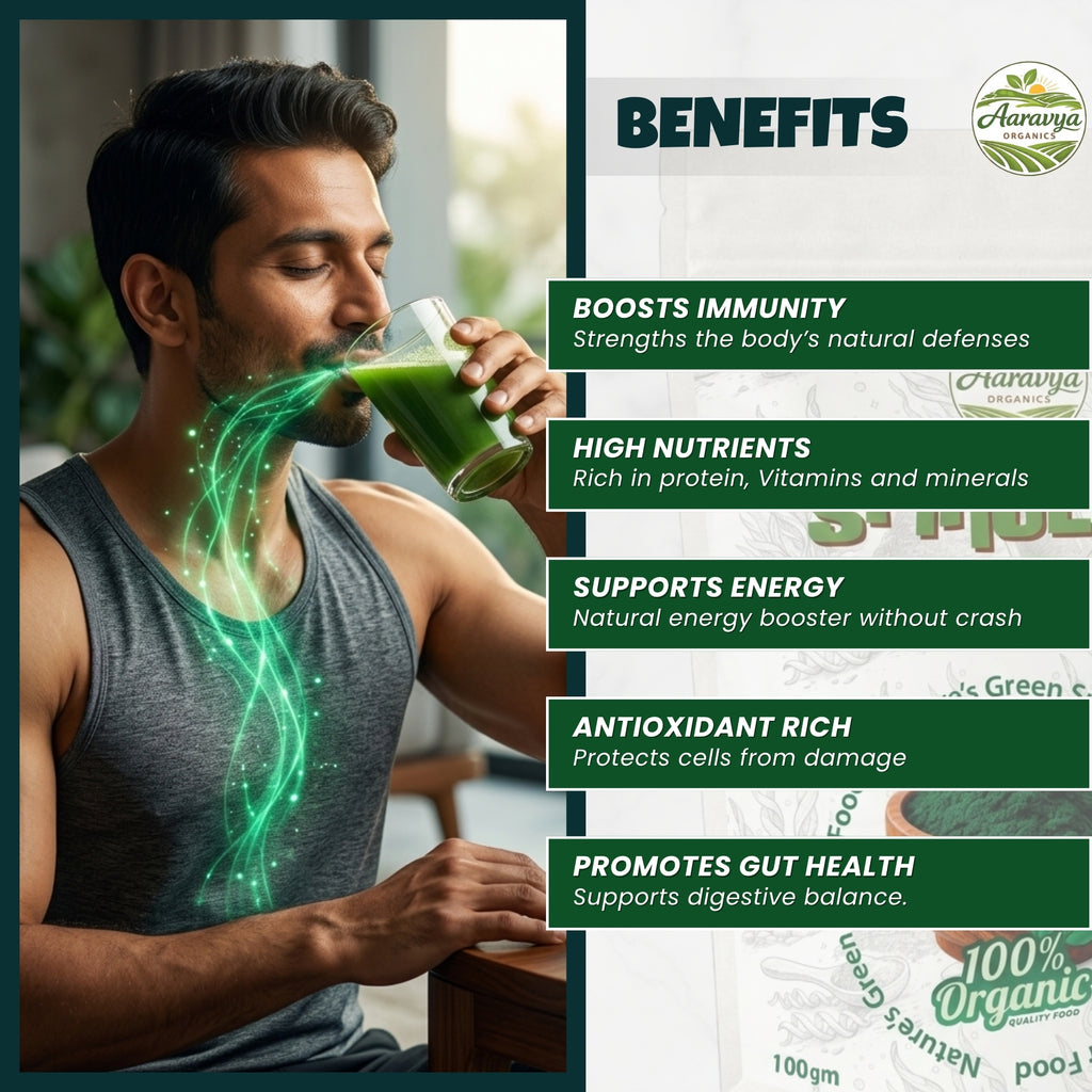 Spirulina Powder 100g | Pure Blue Green Algae Superfood | Rich in Protein, Vitamins & Minerals | Vegan, Gluten-Free, Non-GMO | Finely Milled Spirulina for Immunity, Energy & Detox | Natural Dietary Supplement for Men & Women