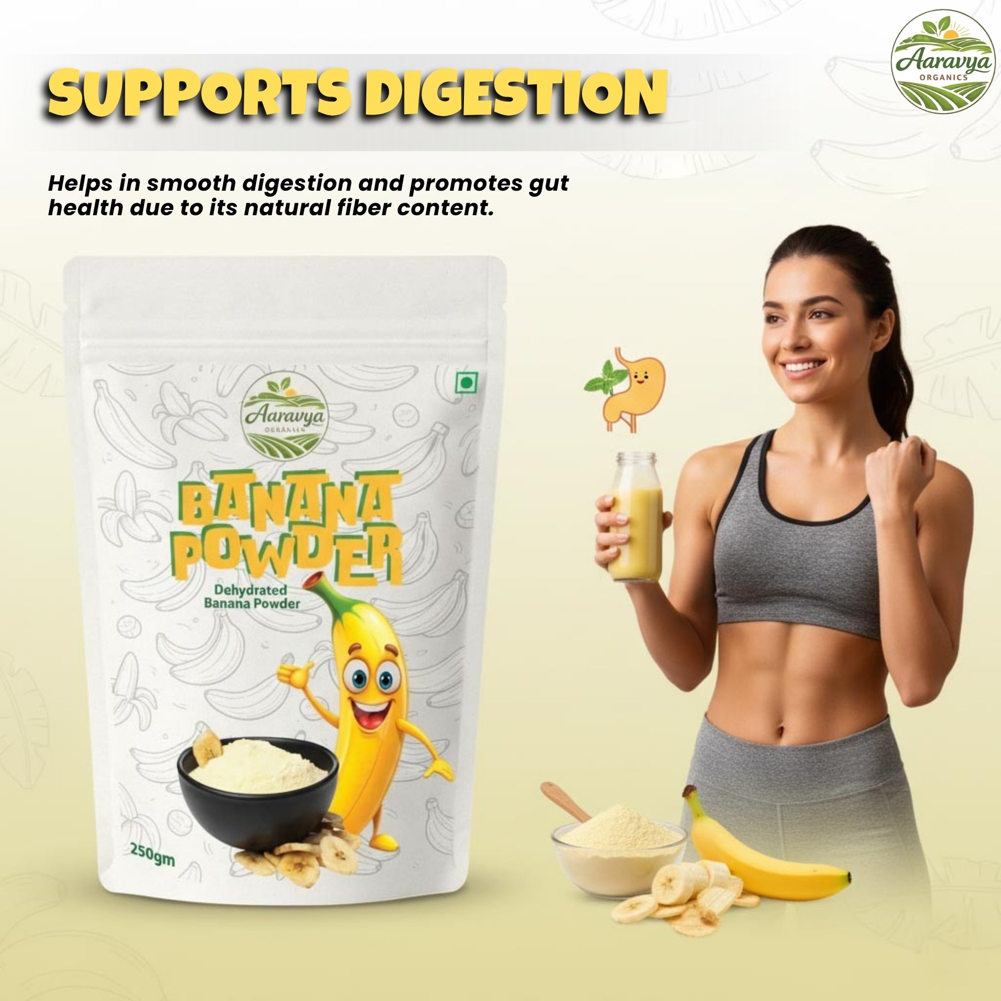 Banana Powder | 250g | Kerala Nendran Bananas | 100% Natural Raw Banana Powder | No Added Sugar or Preservatives