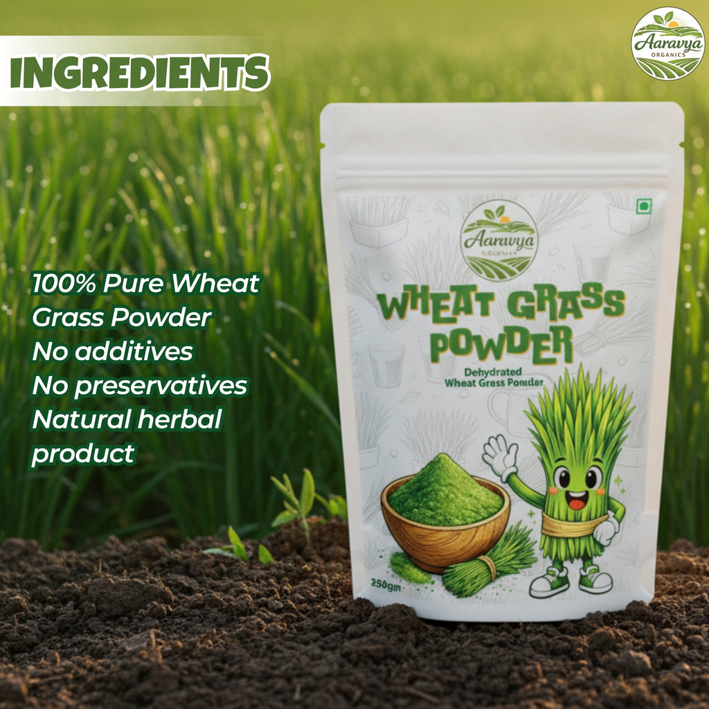 Wheatgrass Powder 250g | Pure & Natural Ayurvedic Detox Drink | Boost Immunity, Improve Digestion & Metabolism | No Preservatives, Non-GMO