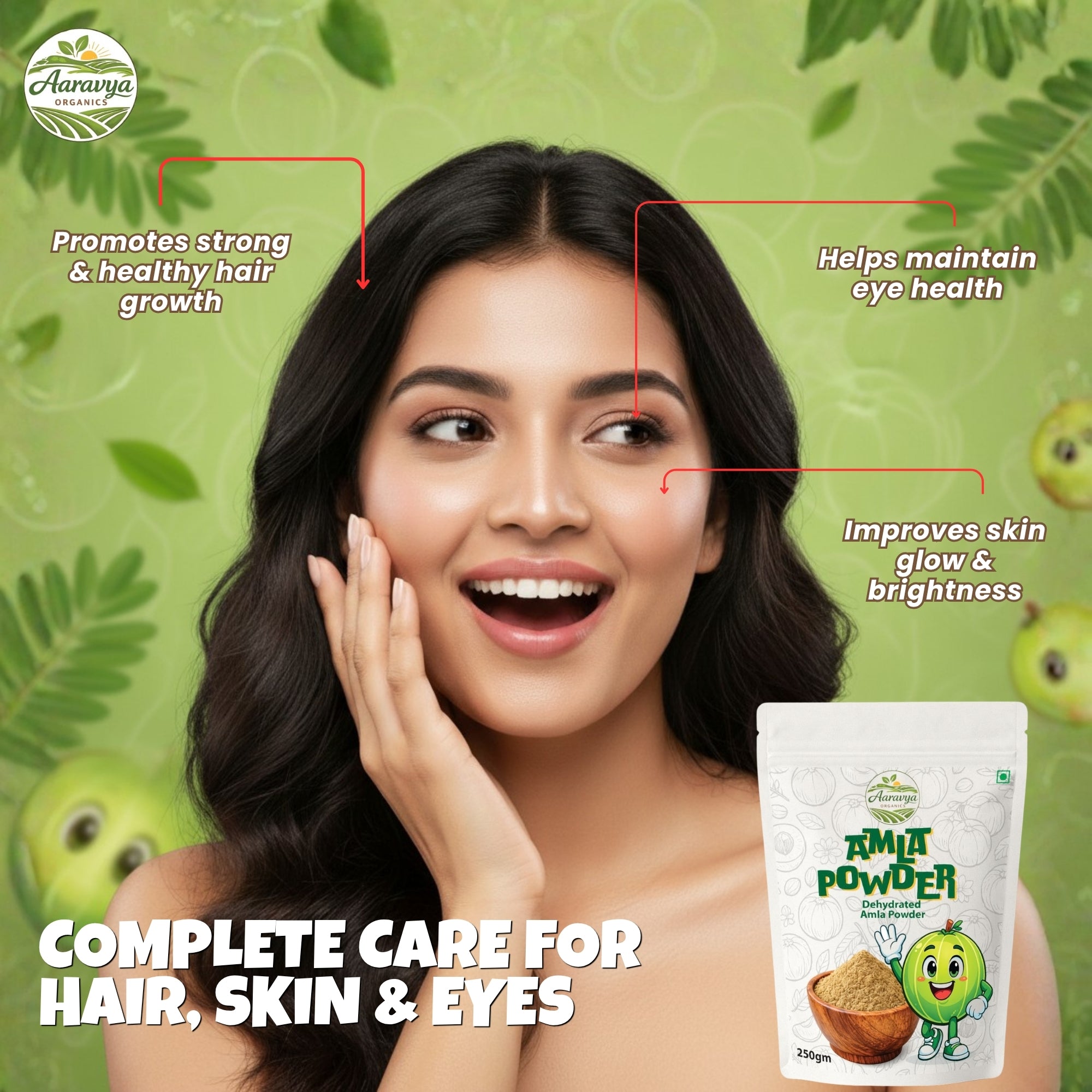 Natural Amla Powder for Hair Growth & Skin Care | Indian Gooseberry (Amla Churna) | Controls Dandruff, Strengthens Hair Roots | For Hair Pack, Drinking & Eating | 250g